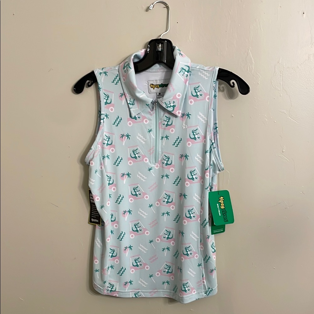 Tipsy Elves Sleeveless Fitted Polo Tank Top